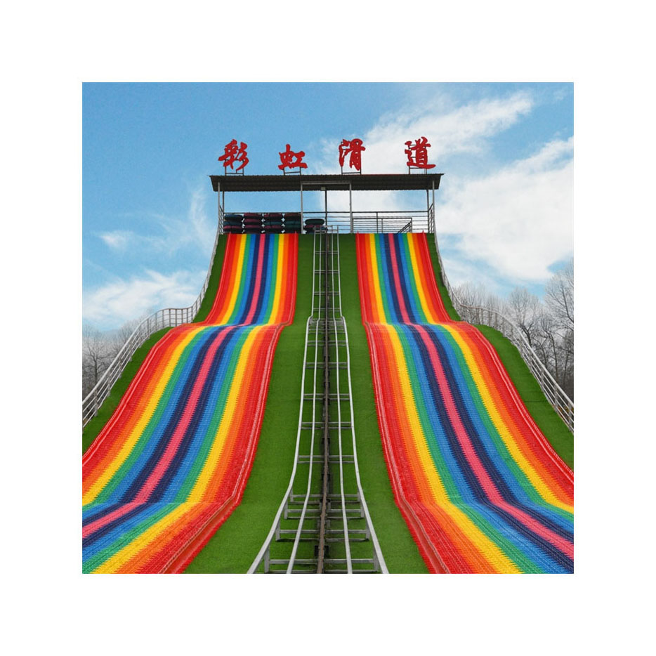 Hot Sales Outdoor Equipment Most Popular Commercial Playground Amusement Park Rainbow Slide