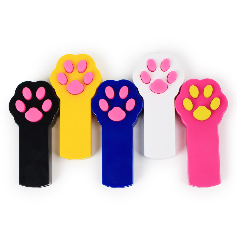 New Interactive Cat Laser Pointer Pet Paw Shaped Toy Cat Toy In Colors Blister Package