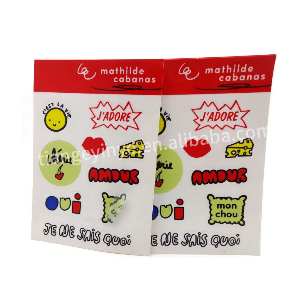 100pcs MOQ Kawaii White/Transparent Kiss Cut Sticker Sheets Custom