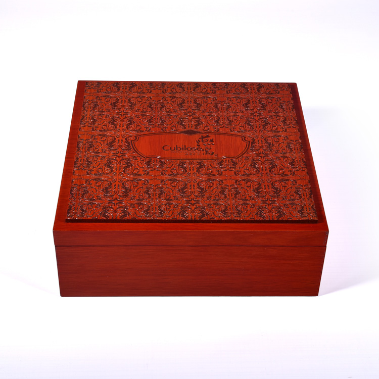 High End Custom Brown Glossy Lacquer Wood Lacquer Gift Box