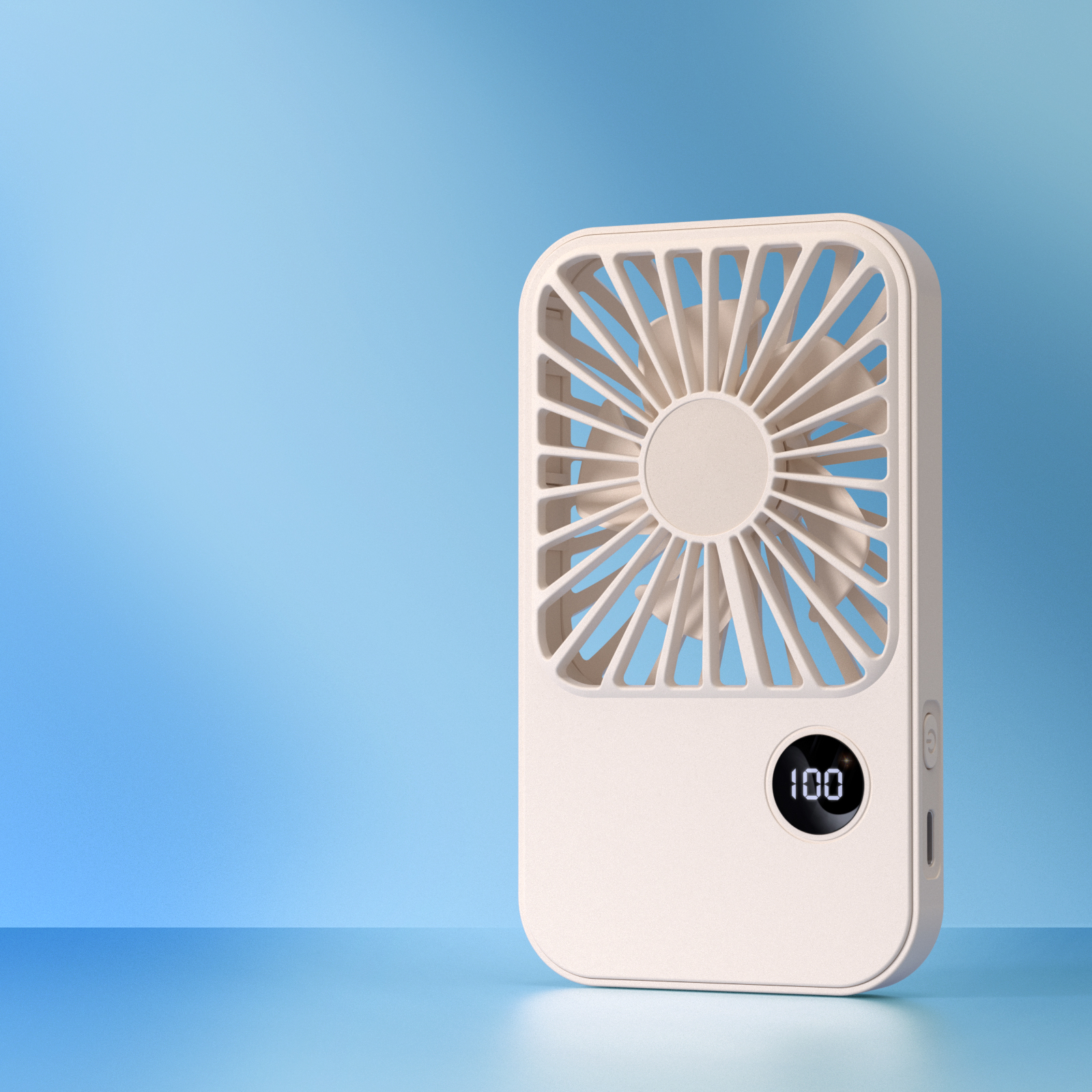 Manufacturer Handheld Small Fan Usb Battery Rechargeable Colorful Blade Type-C 5 Speed Mini Fan for Travel Work