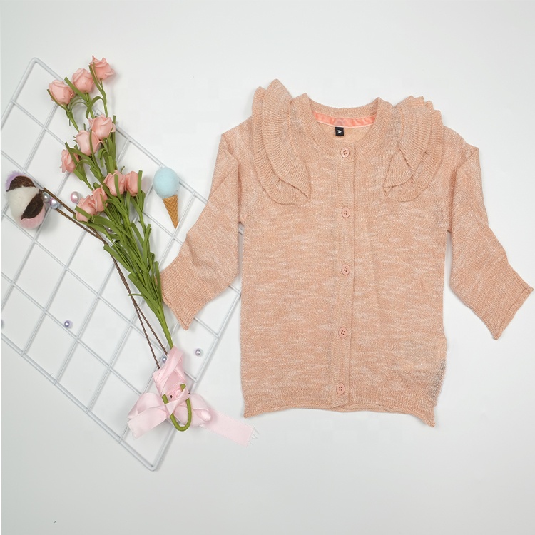 Wholesale Baby Girls' Knit Sweater Plain Cross Knitting Warm Kids Sweaters