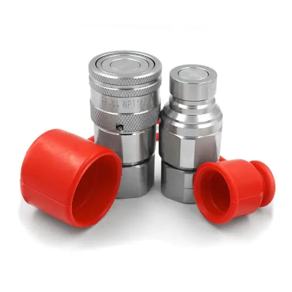 Female and Male Set ISO16028 Flat Face Hydraulic Quick Connect Coupler Nipple Couplings with Dust guard