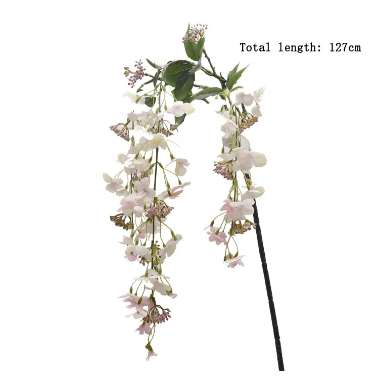 New simulation 3 fork snowball vine wisteria flowers wedding home decoration props matching materials