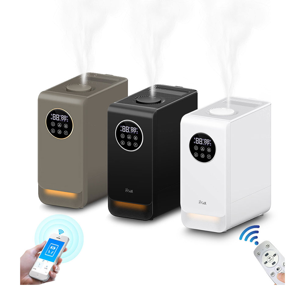 Интеллектуальная беспроводная (Wi-Fi) гибридный холодный и теплый туман большой емкости 6.5L воздуха аромат увлажнитель воздуха рассеиватель увлажнитель воздуха со светодиодными Ароматерапевтический свет