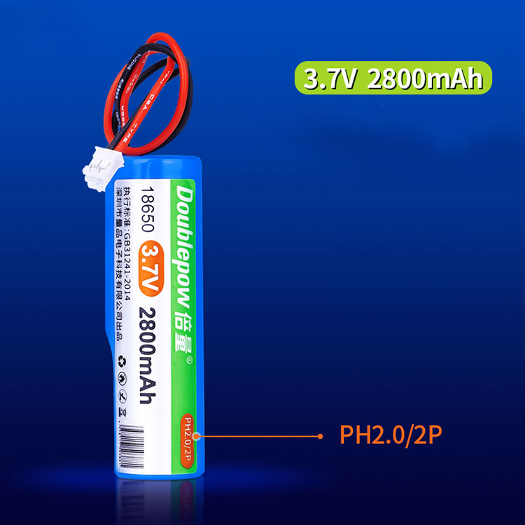 PH2.0 2P 2800mAh 18650 3,7 v перезаряжаемый Цилиндрический литий-ионный аккумулятор с проводом
