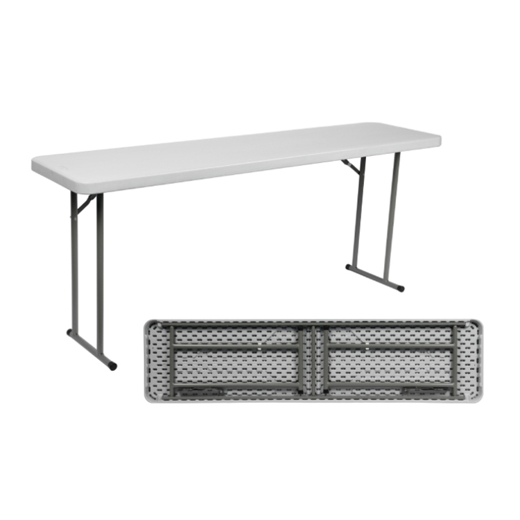 Hot Selling Metal Frame Foldable Reading Meeting 6FT Outdoor Indoor White Plastic Conference Folding Table