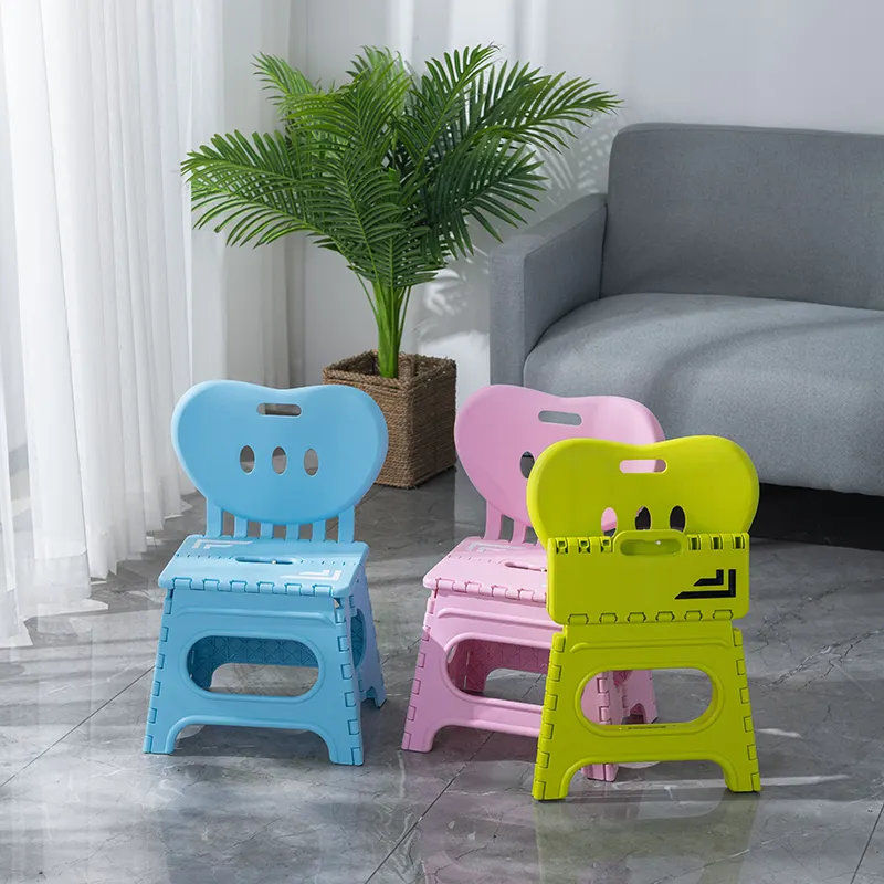 Folding Step Stool Factory Supply Plastic Resin Folding Chair For Kids And Adult Plastic Foldable Chair With Backrest