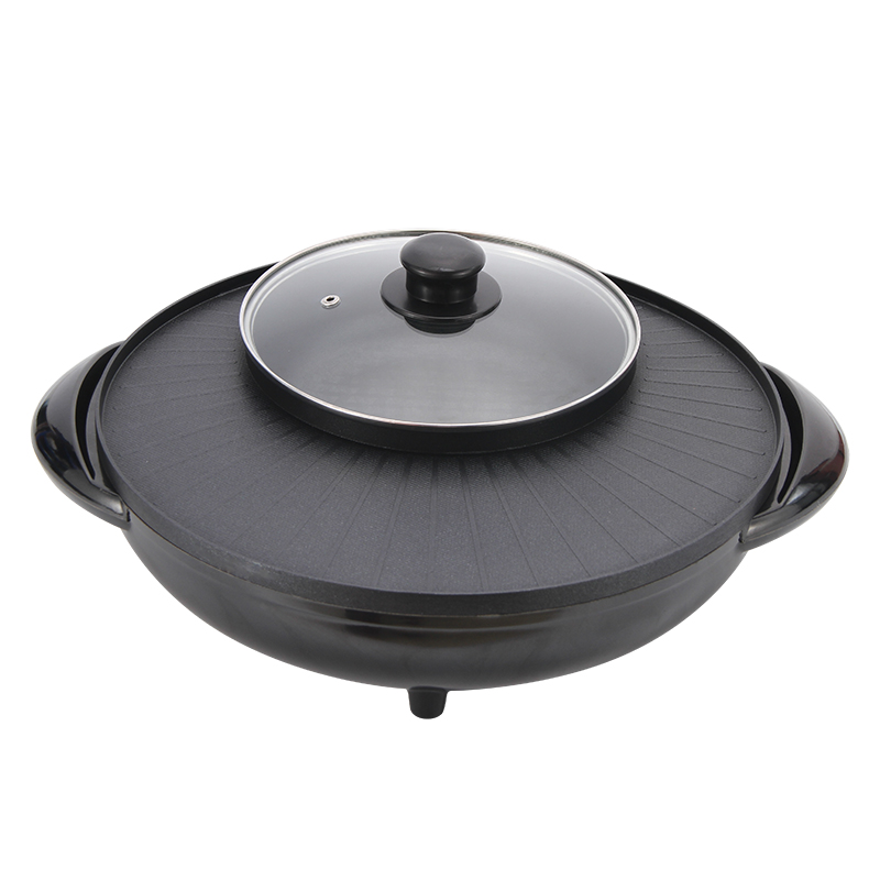 2in 1 прочный антипригарный Электрический гриль для барбекю shabushabu pot Hot Pot Grill