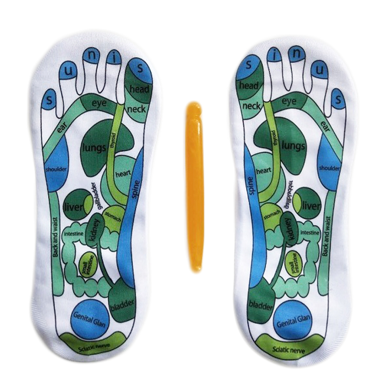New Fashion Foot Massage reflexology socks Cotton Five-finger reflexology socks with massage tools for man woman
