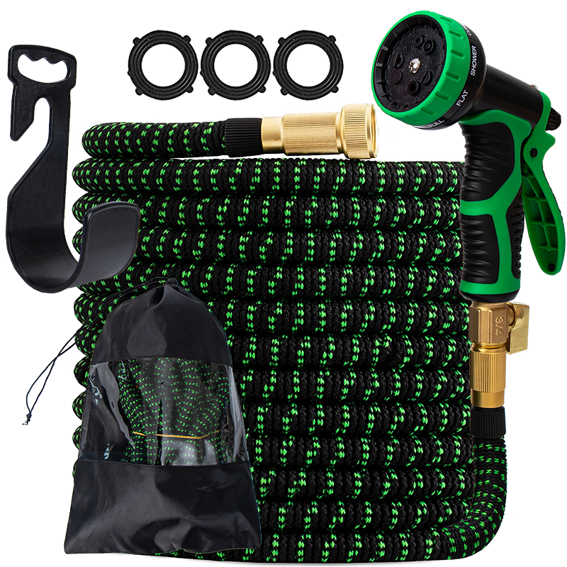 High Quality Expandable Car Wash Water Rubber Pipe Black&Green 75FT Water Irregation for Garden Hose