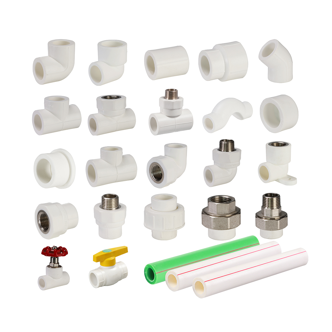 High quality plastic pipe green PN25 polypropylene pipe 25mm plastic ppr pipes npt threaded fittings for hot water