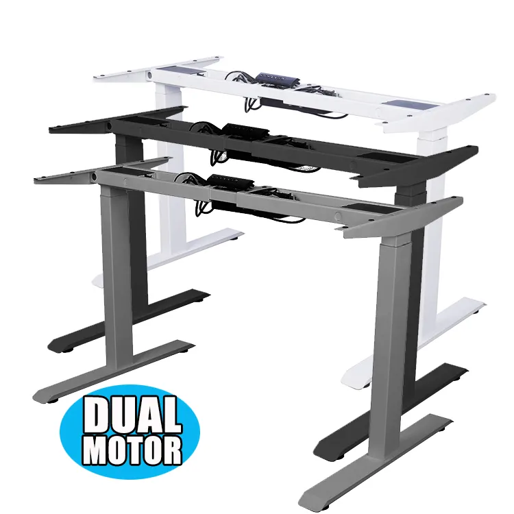 Dual Motor Electronic Ergonomic Height Adjustable Table Base 2 Legs Sit to Stand Desk Standing Desk Frame