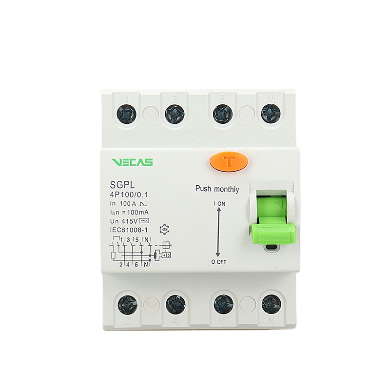 Автоматический выключатель остаточного тока VECAS SGPL 4P Series RCCB RCD 1A-63A 230/400 В, 25 лет, профессиональный производитель электрических