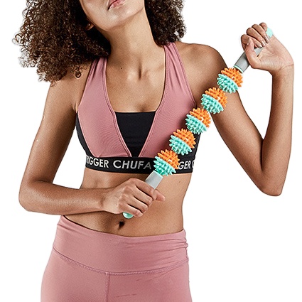 Gym Muscle Massage Three Balls Roller Yoga Fascia Stick Body Relax Tool Muscle Roller Sticks Point Spiky Ball Massage Stick