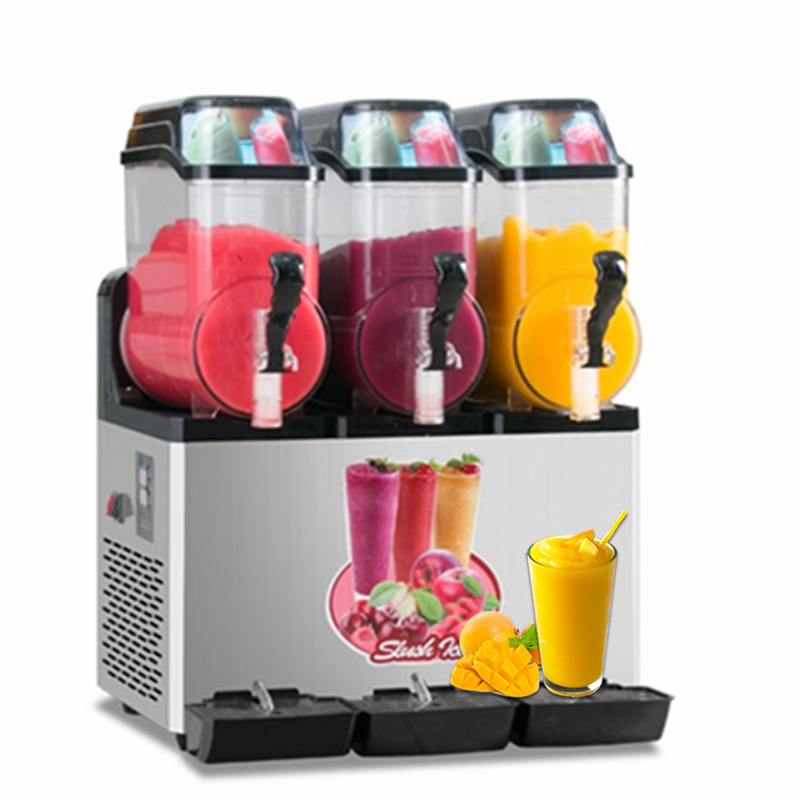 High Quality Frozen Commerical Alcohol Fruit Space Three Tank Small Slush Machine China Italian Motor 110v 220v Slushy Machine
