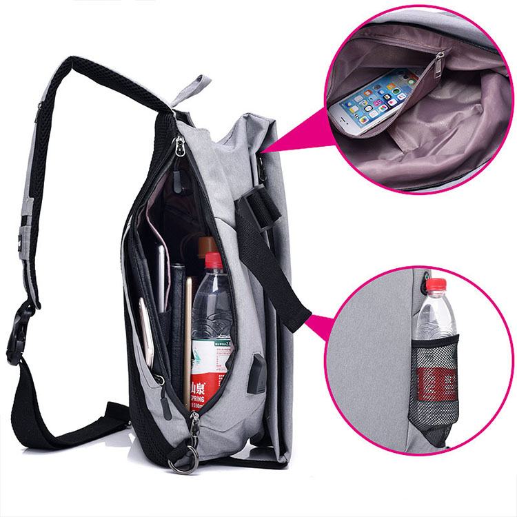 2021 New Crossbody for USB charging Men Shoulder bag High-quality Messenger Waterproof Short Trip Chest messenger bags