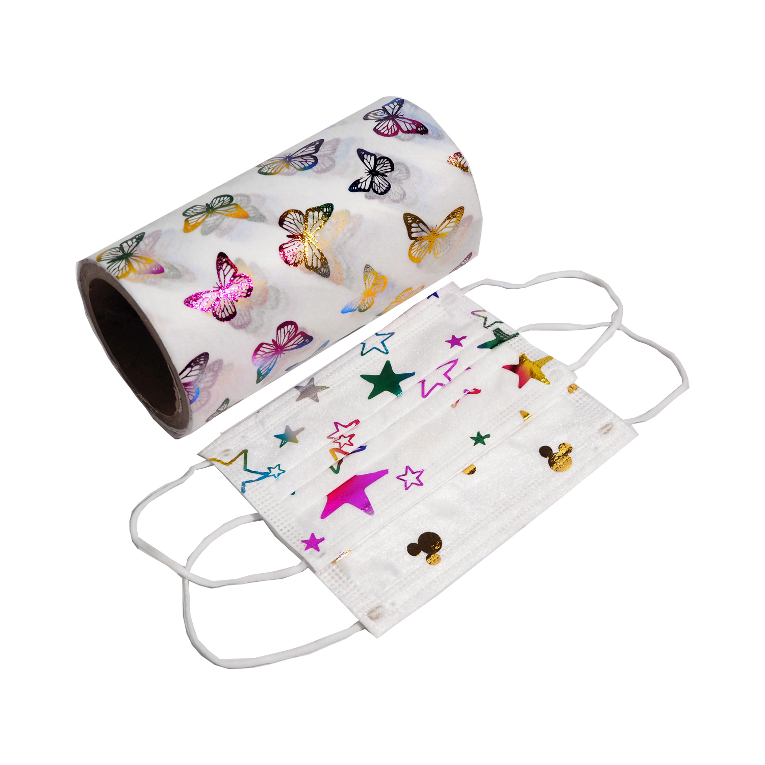 Raw material manufacturers Spunlace Nonwoven Fabric pp Spunbond Printed Non-woven Fabrics for Children and Adult Masks