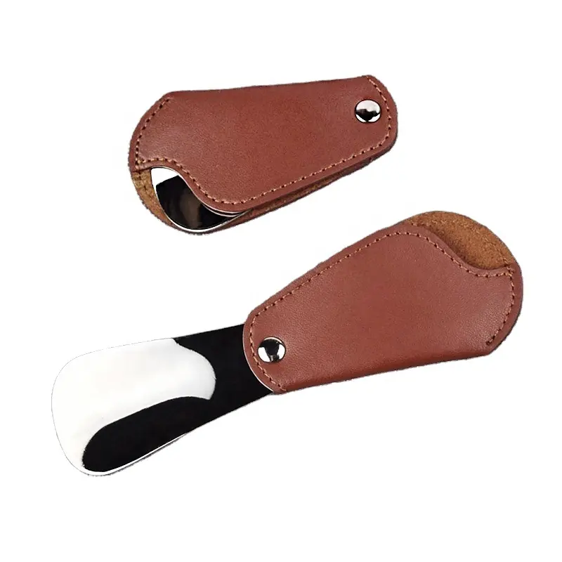 Economical shoe horn and shoe horn luxury with brown leather