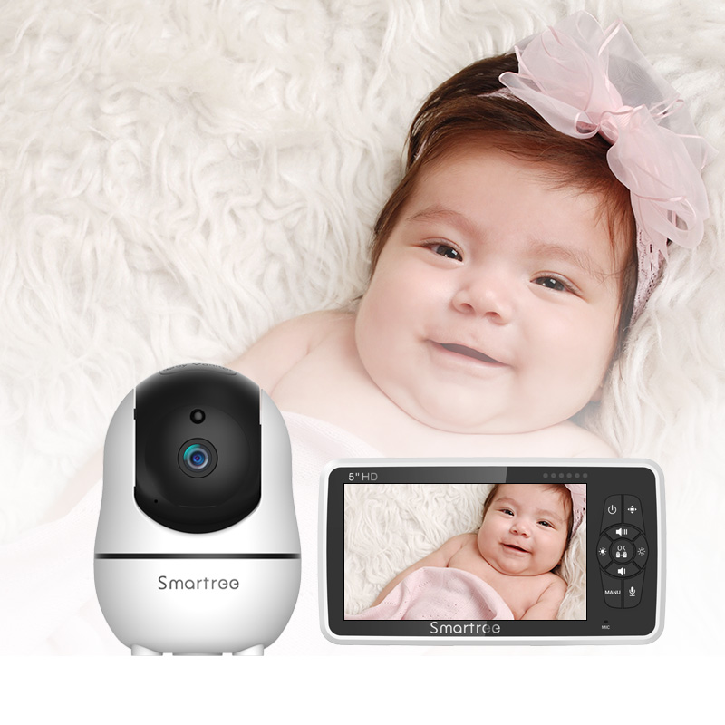 Amazon hot selling baby crying detection monitoring large screen video baby monitor with camera and night vision