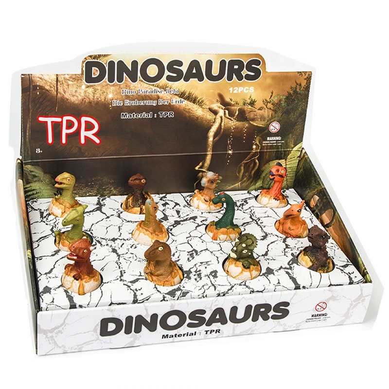 12PCS Display box 10cm high TPR dinosaur figure dinosaur toy for sale