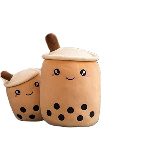 Мягкая плюшевая игрушка Boba, коричневые открытые круглые глаза Boba, жемчуг, молочный чай, пузырьки, чай, плюшевые игрушки, фигурка для гостиной, дивана, спальни, объятий Pillo