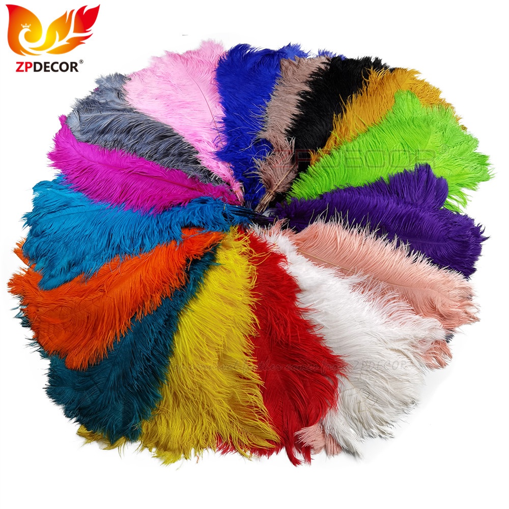 ZPDECOR Factory Wholesale Stock 50-55cm Mix Colors Ostrich Feathers for Carnival Costumes and Wedding Decoration