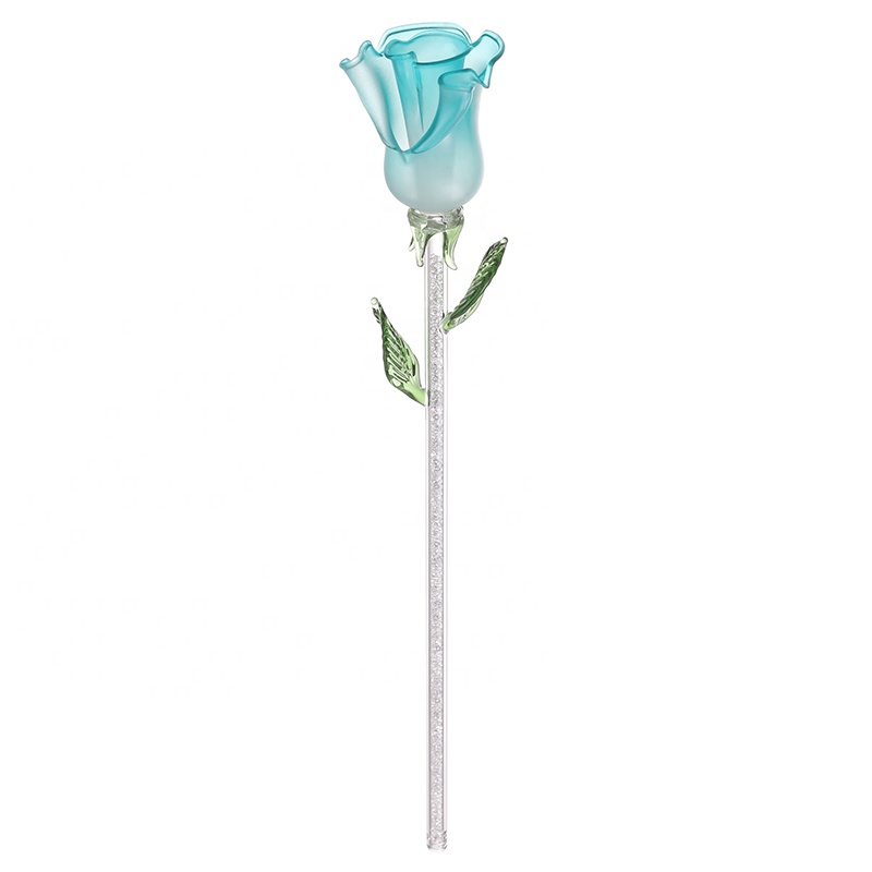 Glass Roses Red Wholesale Crystal Valentine Gifts 2021 Women Crystals Home Decorative 3D Glass Flower Rose for Valentine's Day