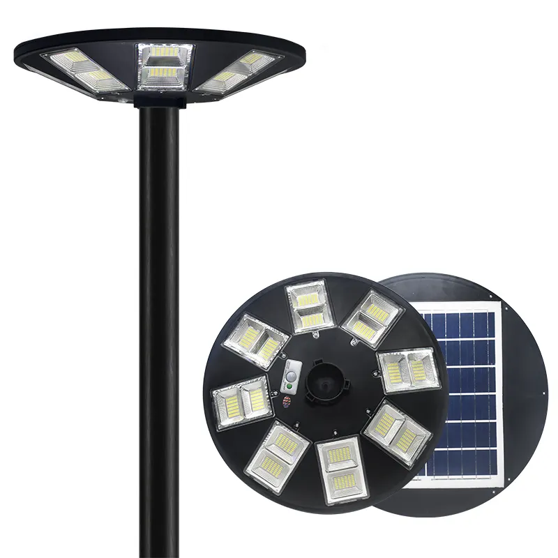 High quality 800W outdoor waterproof ufo round led solar street light solar power sensor garden light