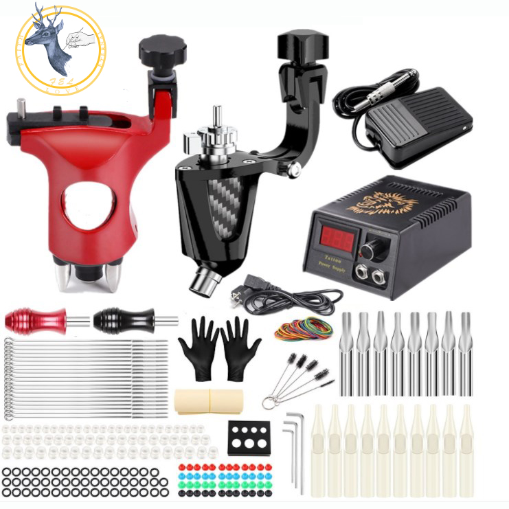 FEL New Professional Tattoo Machine Rotary Pen Kit Power Supply Cartridge Tattoo Full Kits