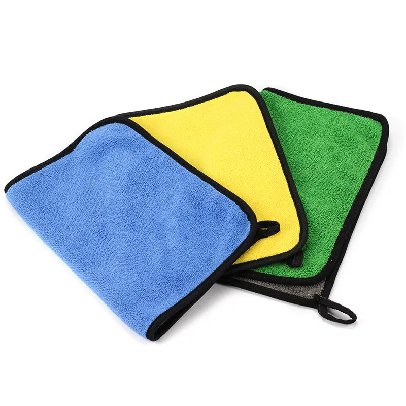 Coral fleece Thick Microfiber Cloths Microfiber Car Cleaning Products Customized Printed Logo microfiber cleaning cloth