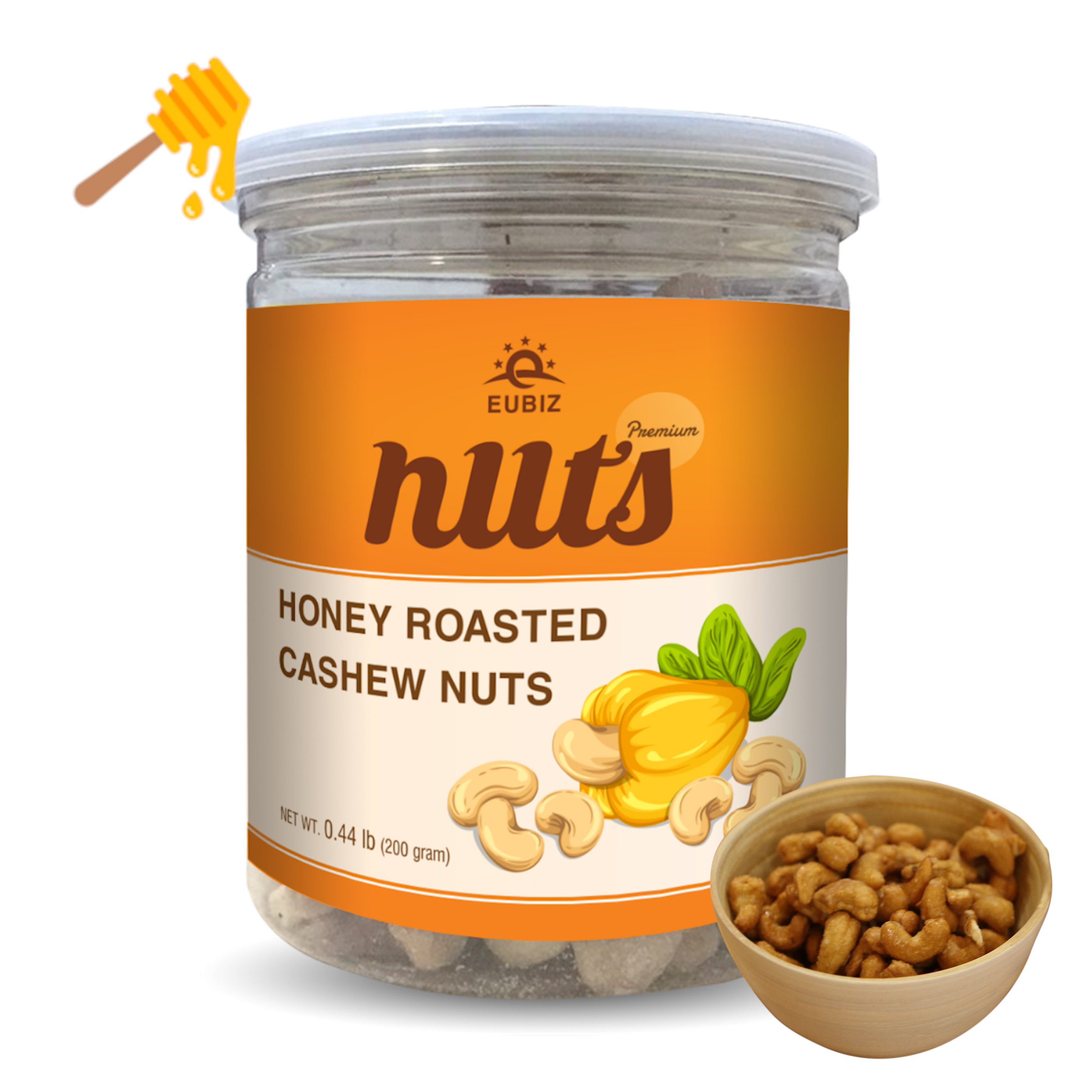 EUBIZ Cashew nuts Flavor Honey - Cashew Nuts Per Kilo - Box (Plastic) 200g (7.0 Oz) - in VietNam