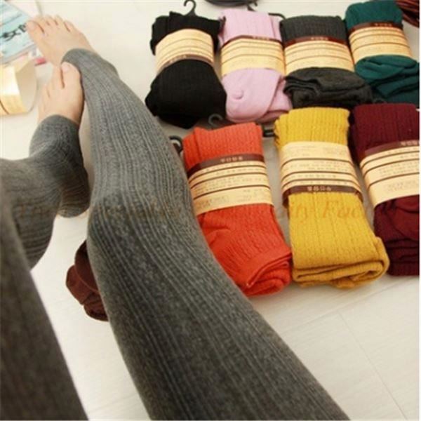 Fashion Women Leggings Autumn Casual leggins Warm Winter Stripe Woman Knitted
