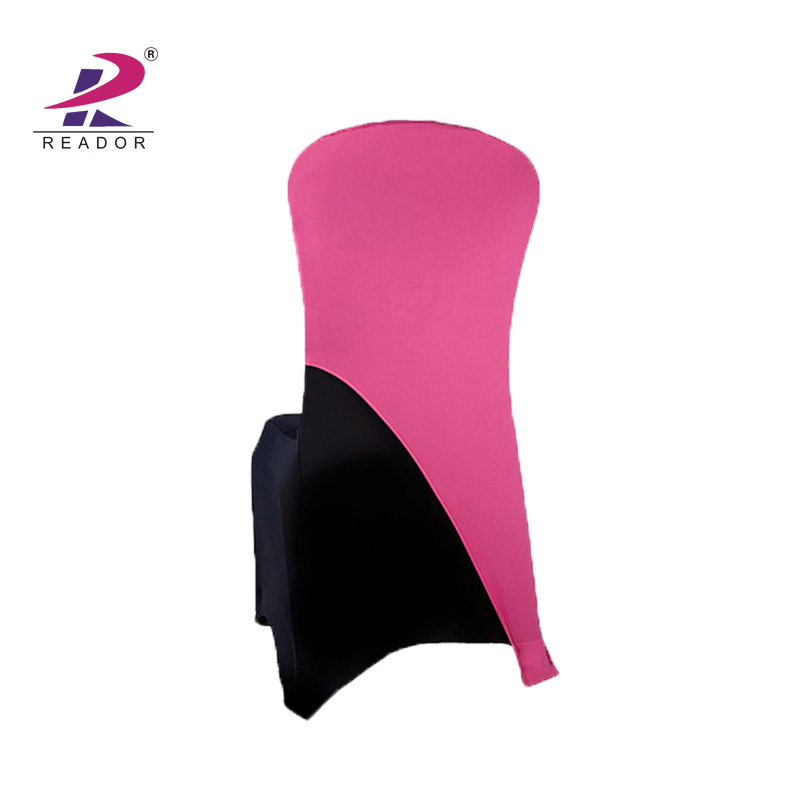 Pink Stretch Spandex Dining Half Chair Covers Caps for Wedding Banquet Dining Room
