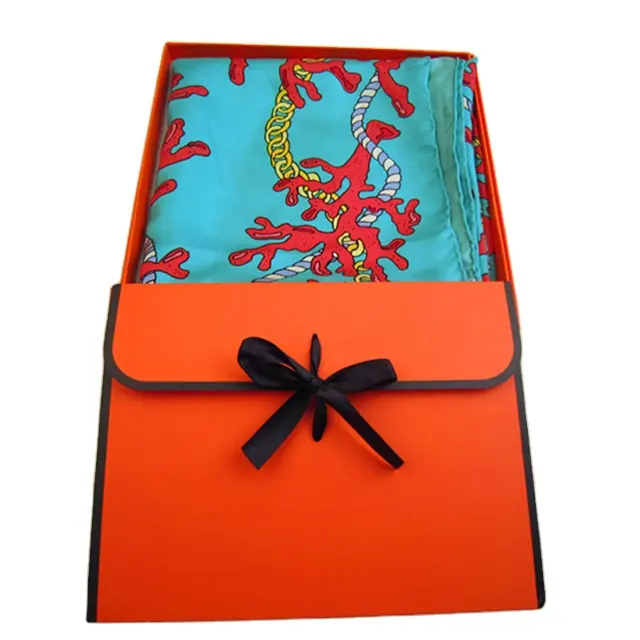 Custom printing lady paper box silk scarf packaging