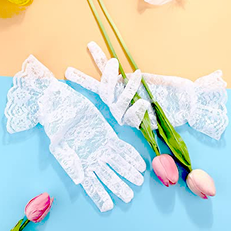 Elegant Short Gloves Courtesy Summer Gloves for Wedding Dinner Parties Ladies Lace Bridal Lace Gloves