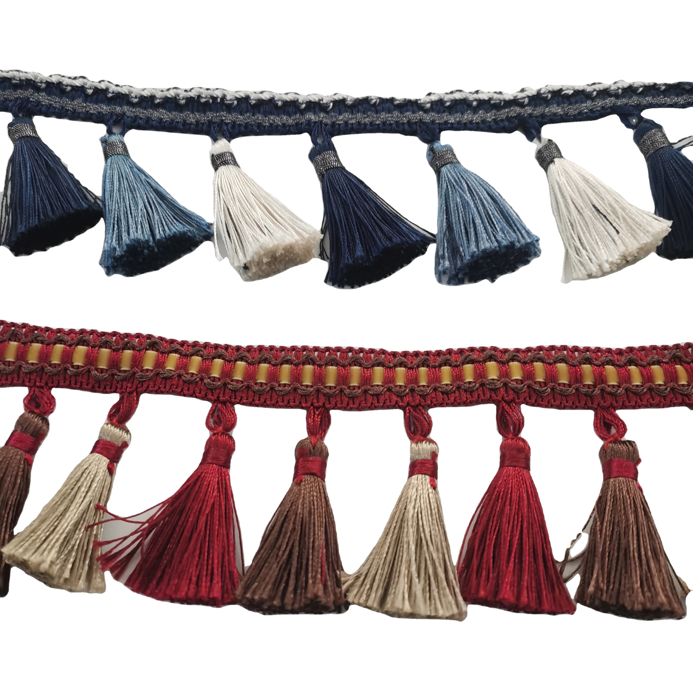 Wholesale Polyester Tassel Fringe Multicolor Curtain Fringe Trim Home Textiles Accessories