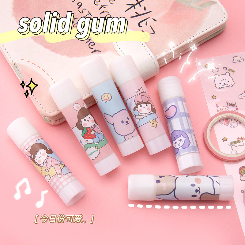 Cute Cartoon Good Quality Office Strong Adhesion Tapes Solid Glue Stick School Quick Sticked non-toxic Glue Stick Stationery