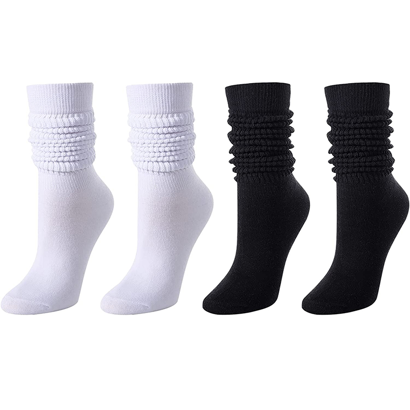 Extra Long Knitting Cotton Slouch Scrunch Women Boot Knee High Slouch socks