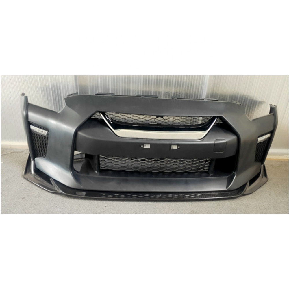 Передний бампер T Secret Style из углеродного волокна подходит для Nissan R35 GTR 2017-2022, передний бампер с губами высокого качества