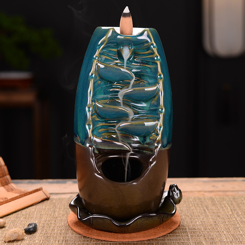 150pcs Upgraded Cones Ceramic Incense Waterfall Backflow Burner Holder Incense Waterfall Censer Creatives Home Decor