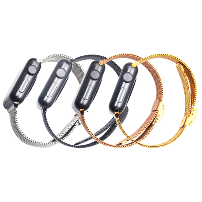 Fashion elegant 0.6 wire milanese mesh stainless steel watch bracelet for a pple watch band