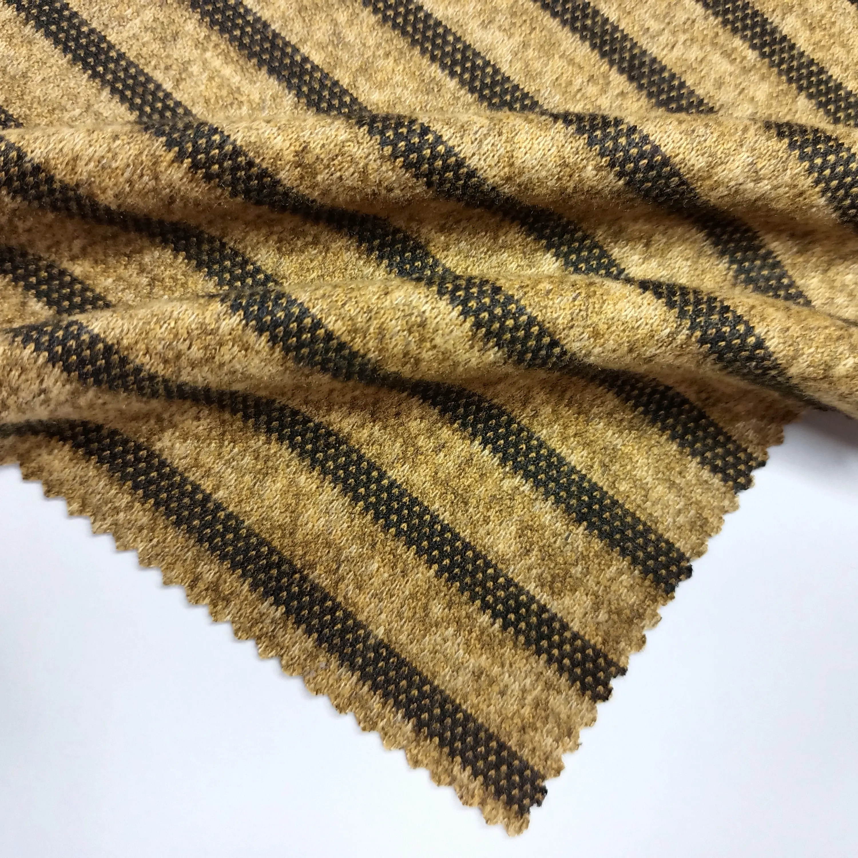 Fabric Manufacturer MEIJIALI Textile Hot Sale Dyed Polyester Spandex Stripe Hacci Jacquard Fabric