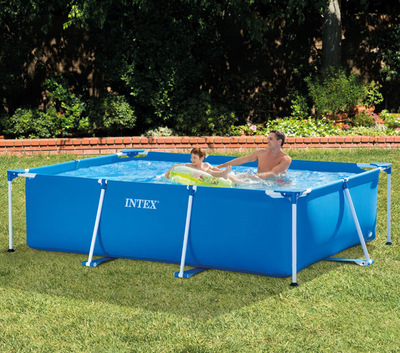 Большой складной бассейн Intex 28272 300*200*75 см, легкая установка, прямоугольная рама, над землей