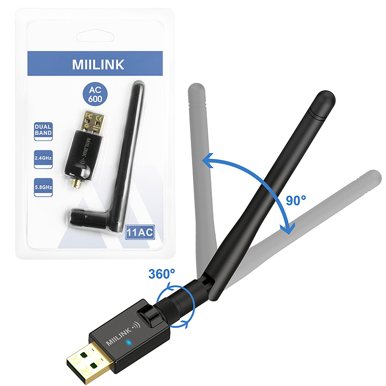 600 Мбит/с Wifi адаптер USB 2,0 беспроводной ключ Wifi карта с внешней антенной большой радиус действия