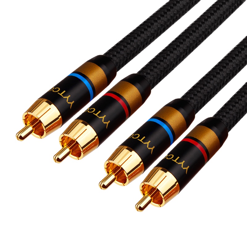 YYTCG G1-2RCA высококачественный кабель 6N 99.9999% OFC штекер-штекер RCA с позолоченным разъемом RCA для системы Hifi