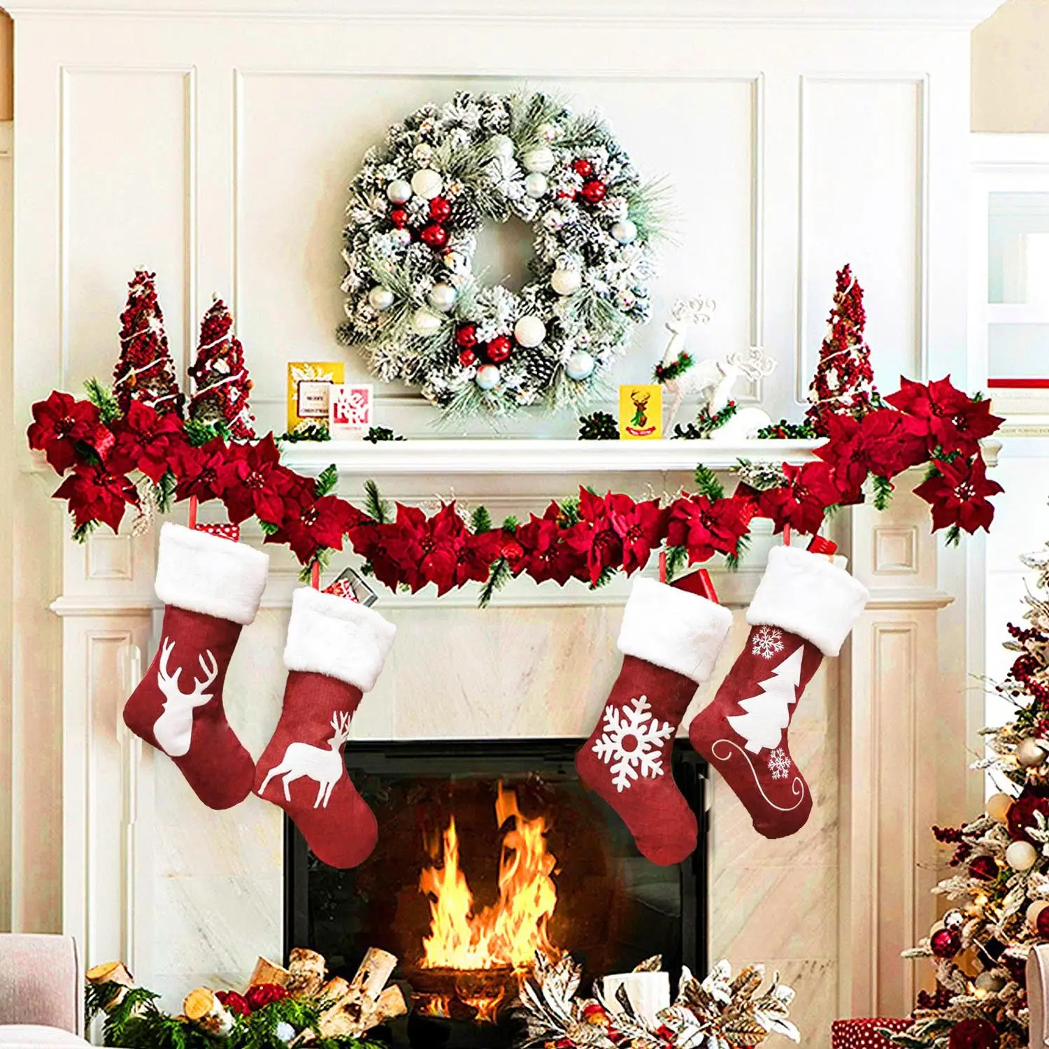 christmas decorations Christmas Stocking Wholesale Personalized Red & Green Christmas Stocking
