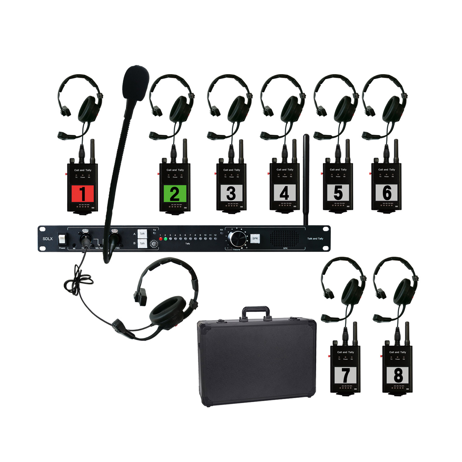Direct Selling Professional and Accurate 6-Channel Director Wireless Call and Tally System for Studio and Camera Studio