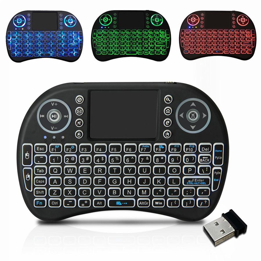 I8 2,4G Беспроводная мини RGB клавиатура с подсветкой Air Mouse Клавиатура для TV Box