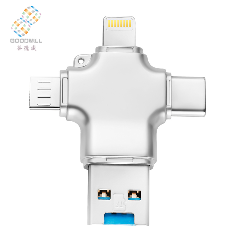 4 в 1 USB 3,0 128 металлический диск 4 ГБ 8 ГБ 16 ГБ 32 ГБ 64 ГБ USB флеш-накопитель OTG